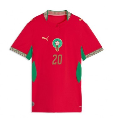 Marokko Ayoub El Kaabi #20 Hjemmebanetrøje Dame VM 2026 Kortærmet